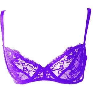 Deborah Marquit  Flower Demi Bra in Fluorescent Violet